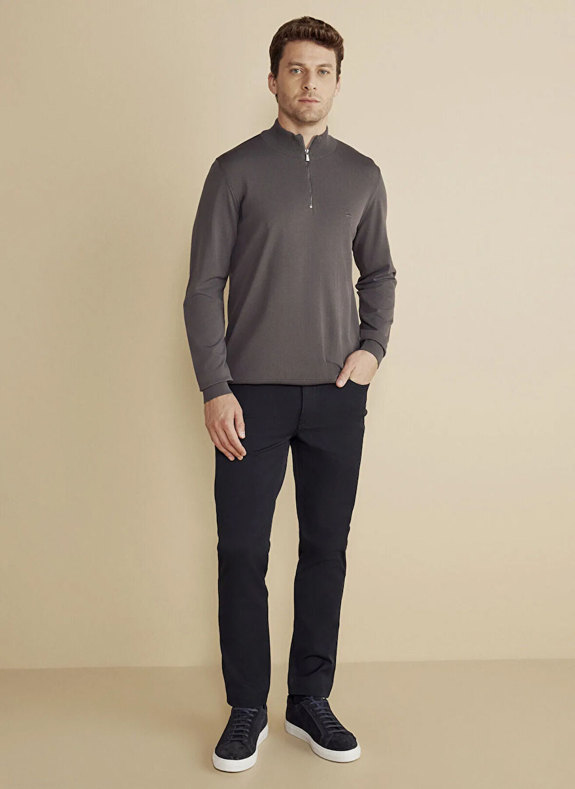 Brooks Brothers Normal Bel Düz Paça Standart Lacivert Erkek Pantolon BBFW25MPT010