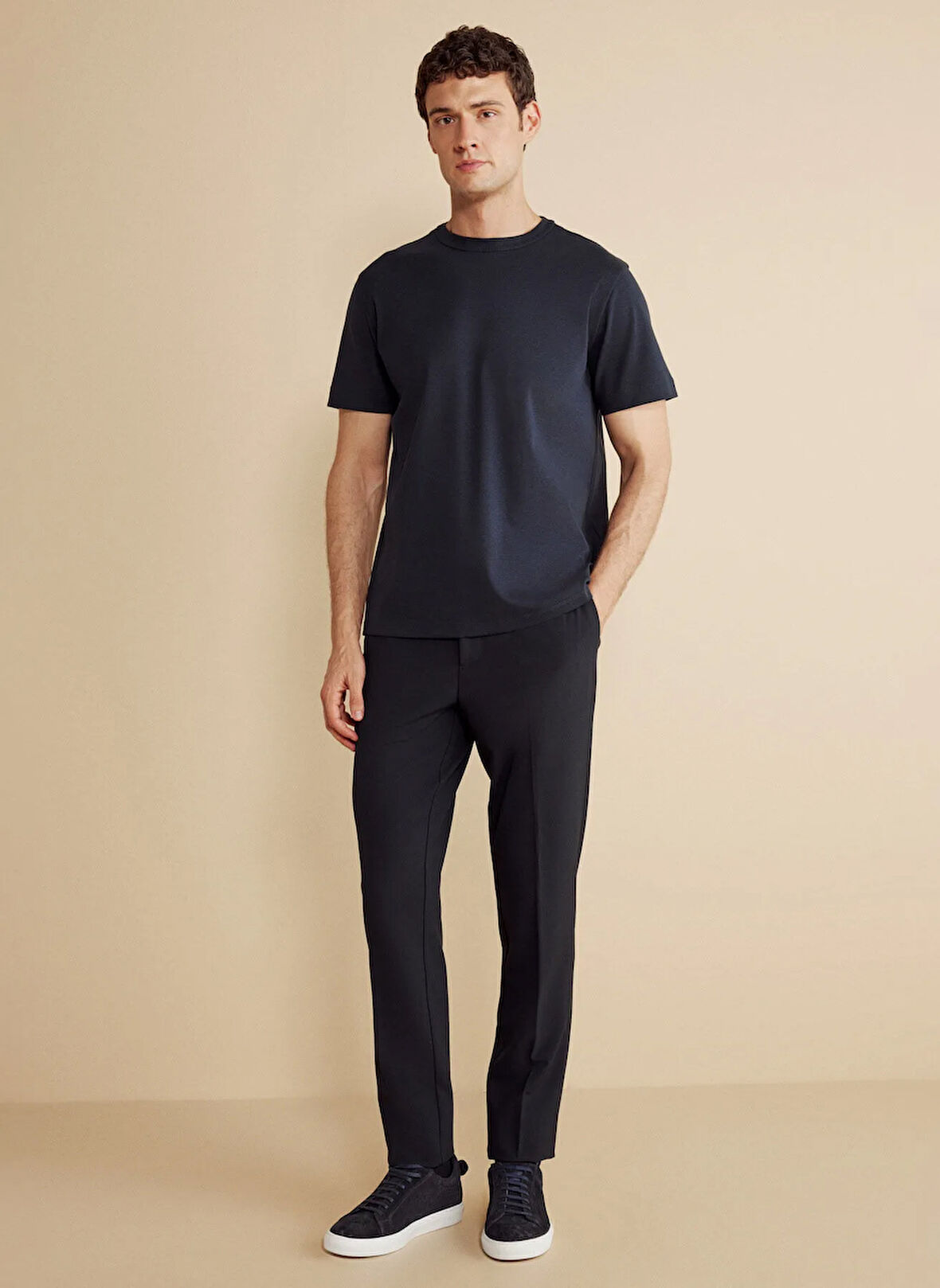 Brooks Brothers Normal Bel Düz Paça Standart Lacivert Erkek Pantolon BBFW25MPT023