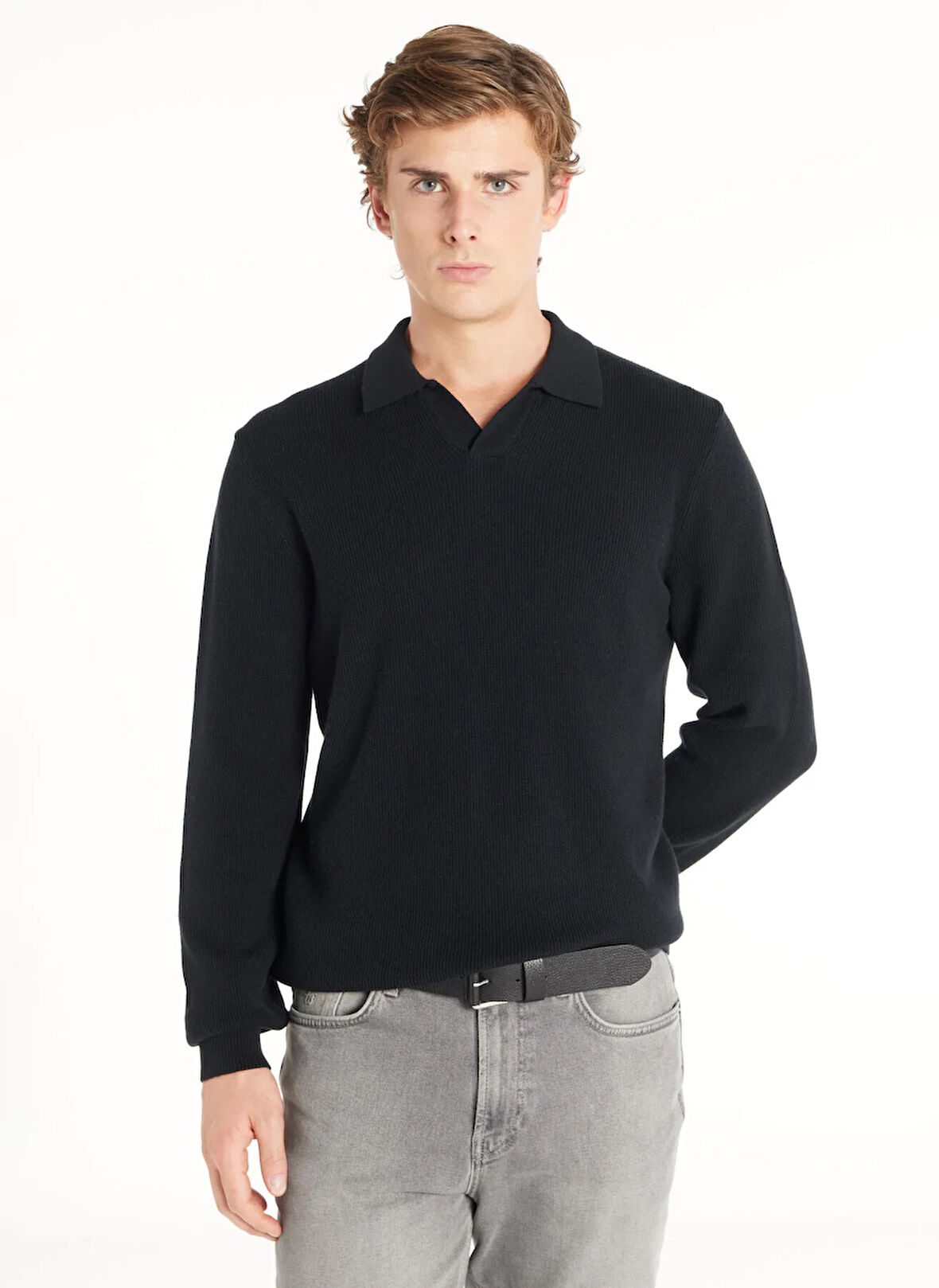 Ted Baker Düz Siyah Erkek Polo T-Shirt TBMRKW1032