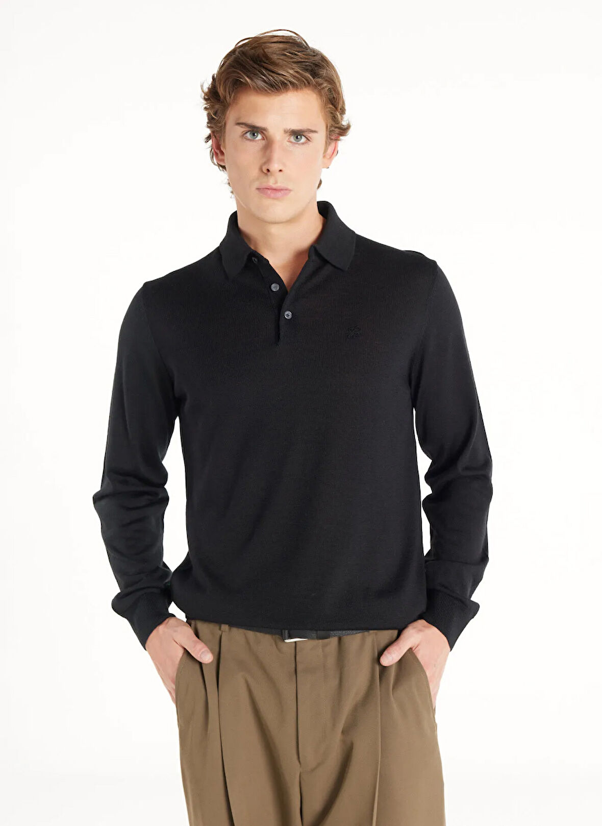 Ted Baker Düz Siyah Erkek Polo T-Shirt TBMRKW1042