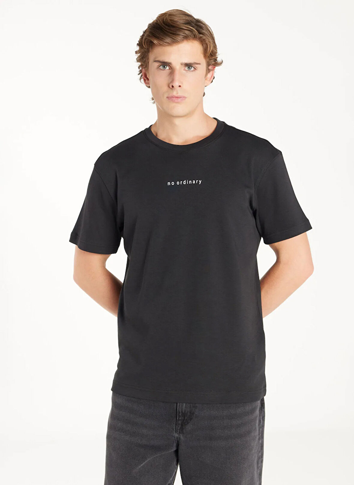 Ted Baker Bisiklet Yaka Düz Siyah Erkek T-Shirt TBMRTS1050