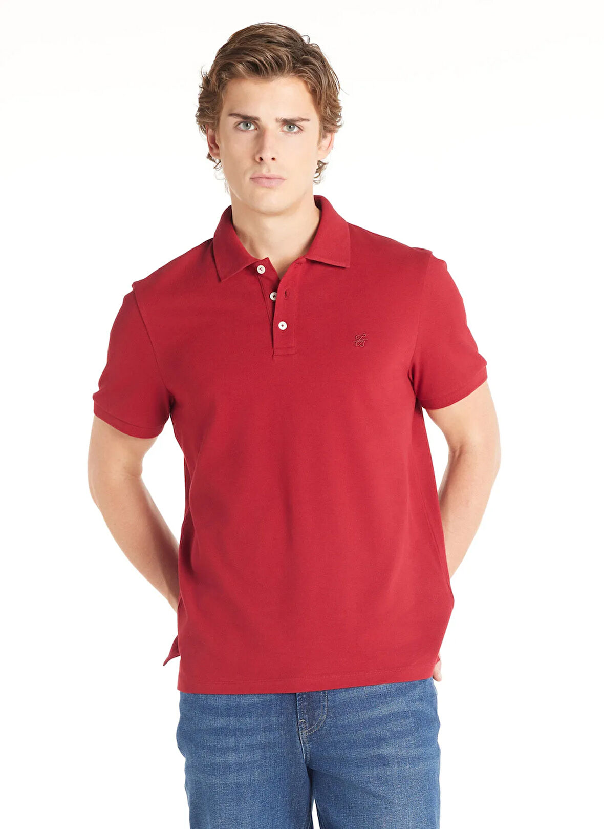 Ted Baker Pike Desenli Kırmızı Erkek Polo T-Shirt TBMRTS1024
