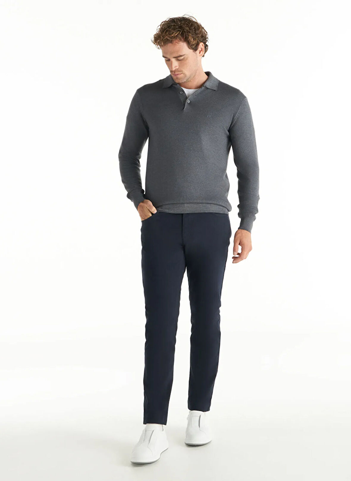 Ted Baker Normal Bel Slim Paça Slim Fit Lacivert Erkek Pantolon TBMRTR1048