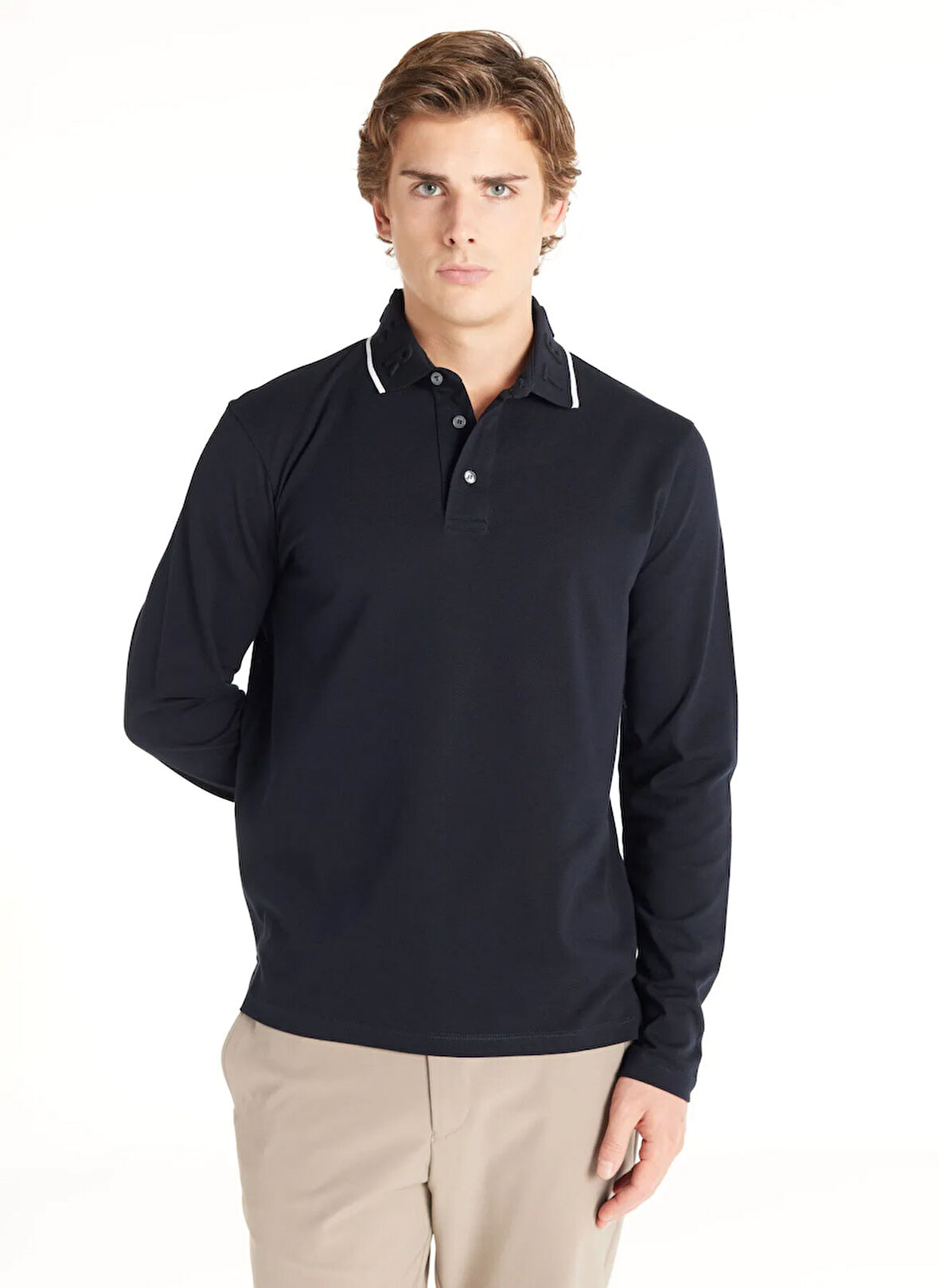 Ted Baker Pike Desenli Lacivert Erkek Polo T-Shirt TBMRTS1008