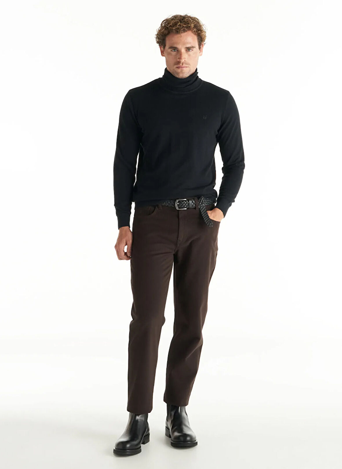 Ted Baker Normal Bel Slim Tapered Paça Tapered Fit Kahve Erkek Pantolon TBMRTR1019