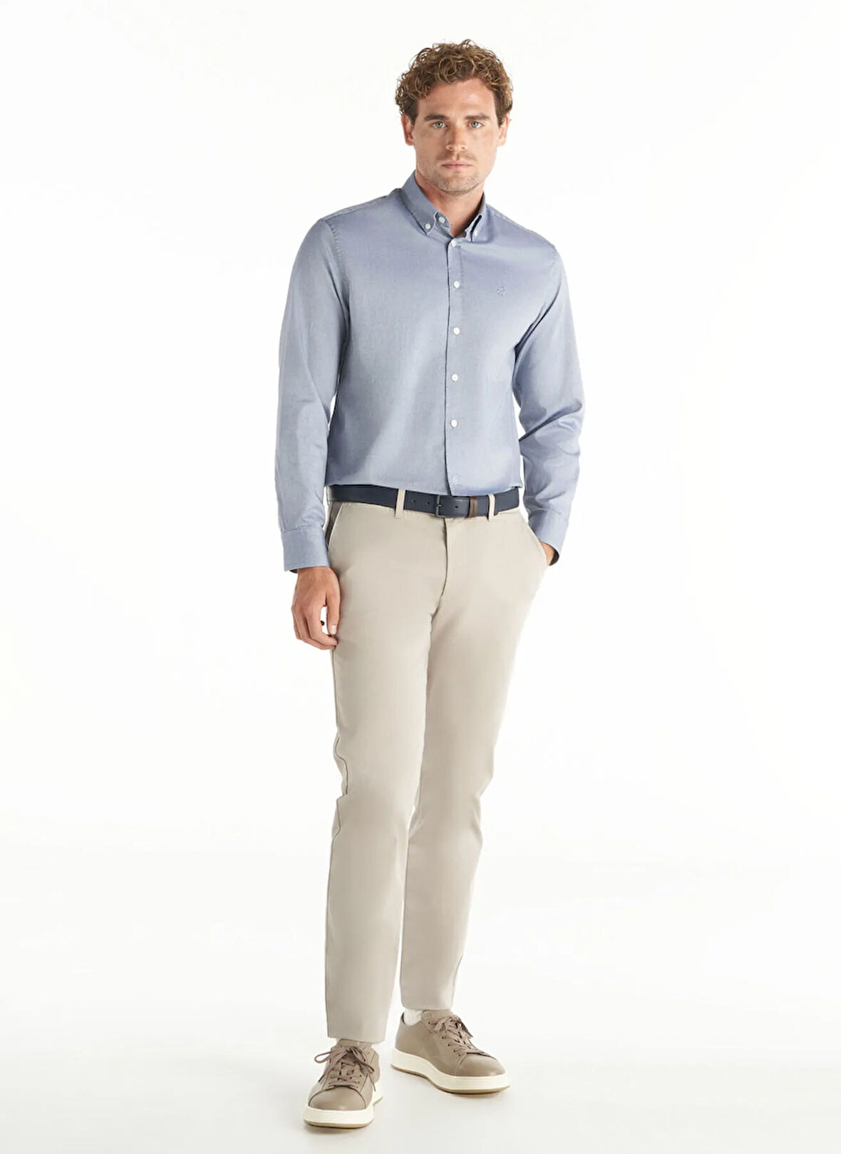 Ted Baker Normal Bel Slim Tapered Paça Slim Fit Koyu Bej Erkek Pantolon TBMRTR1040