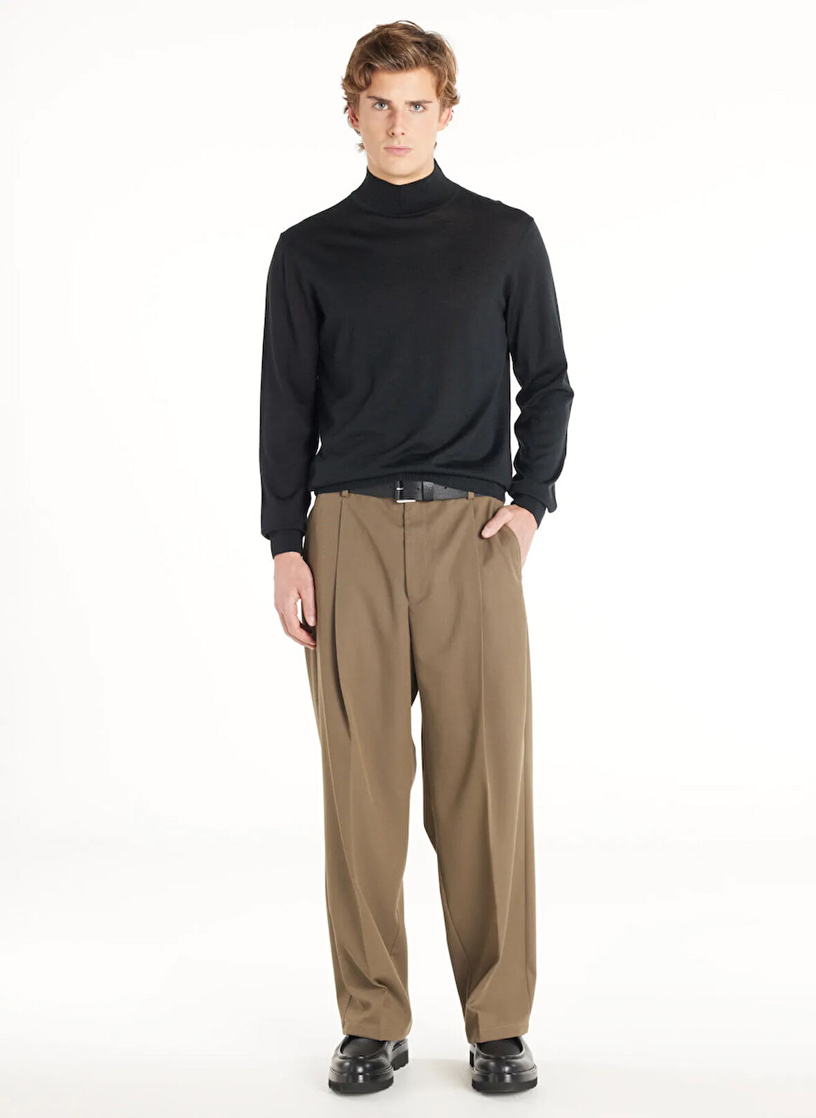 Ted Baker Normal Bel Geniş Paça Bol Kesim Vizon Erkek Pantolon TBMRTR1010