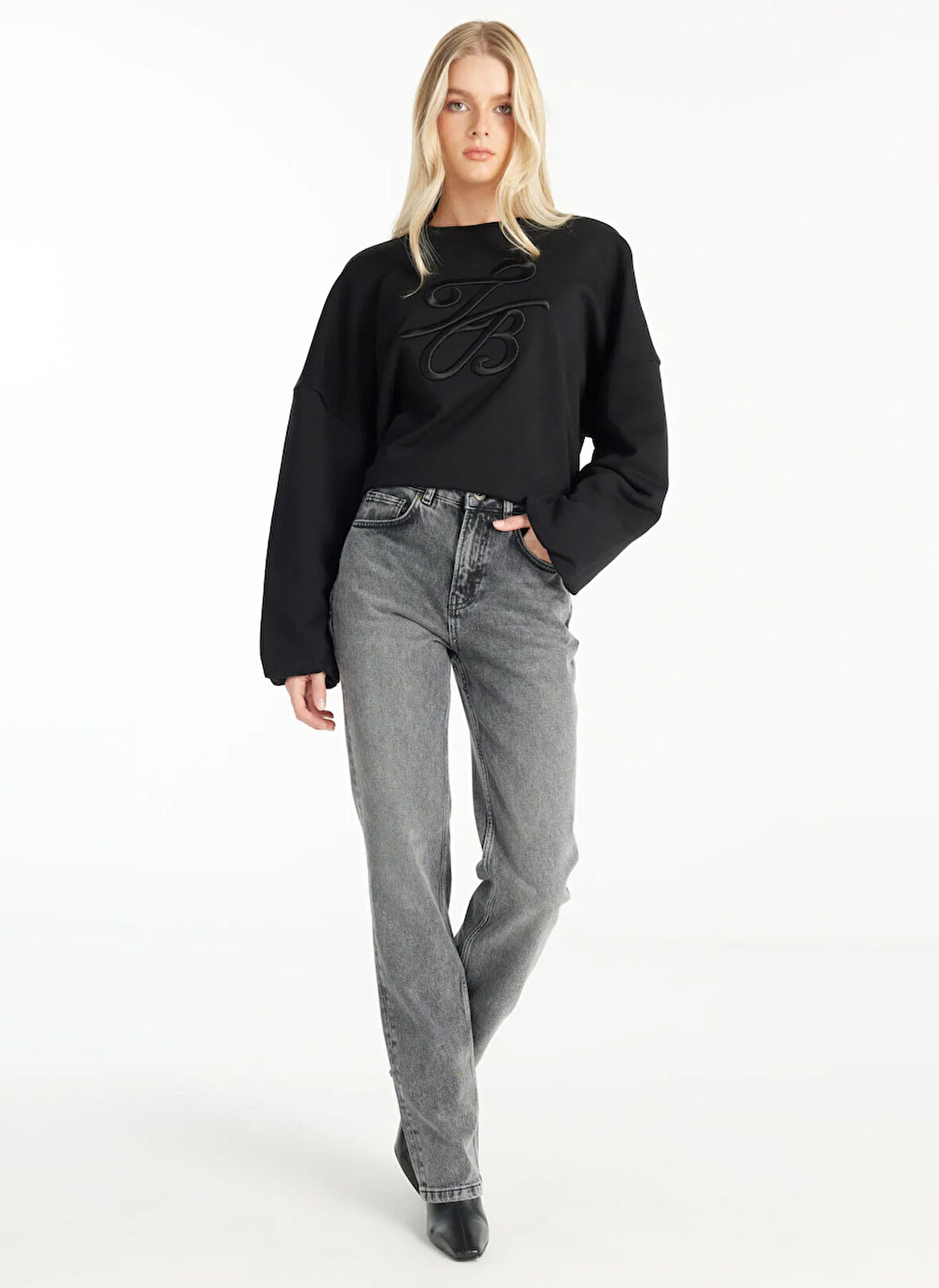 Ted Baker Normal Bel Regular Straight Antrasit Kadın Pantolon TBWRDN1033