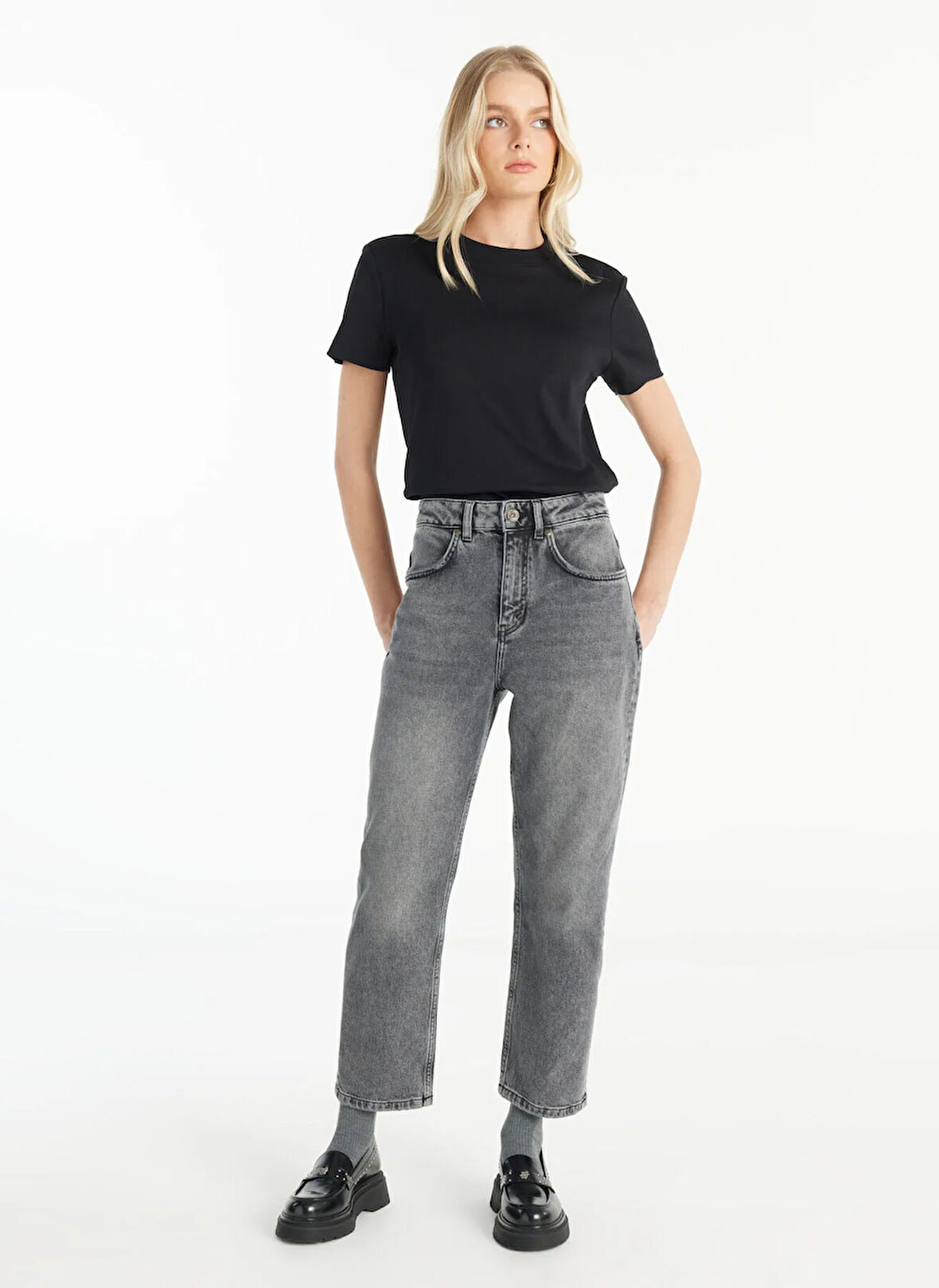 Ted Baker Normal Bel Tapered Fit Antrasit Kadın Pantolon TBWRDN1036