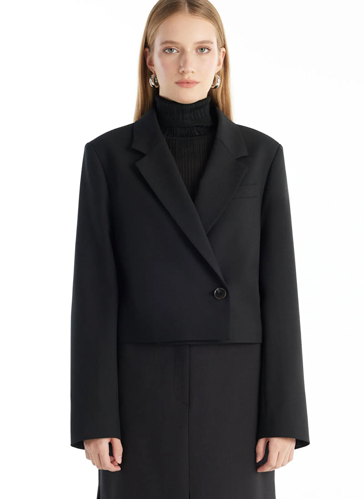 Ted Baker Cropped Fit Siyah Kadın Ceket TBWRJC1021