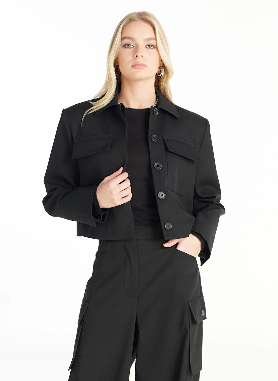 Ted Baker Standart Siyah Kadın Ceket TBWRJC1035