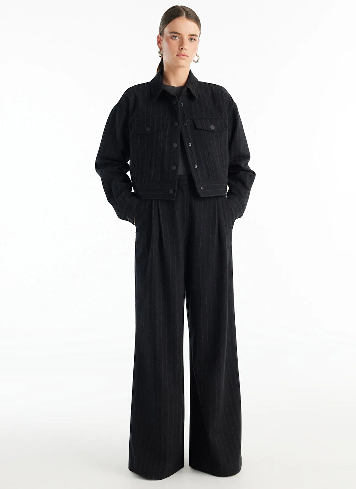 Ted Baker Yüksek Bel Standart Siyah Kadın Pantolon TBWRTR1019