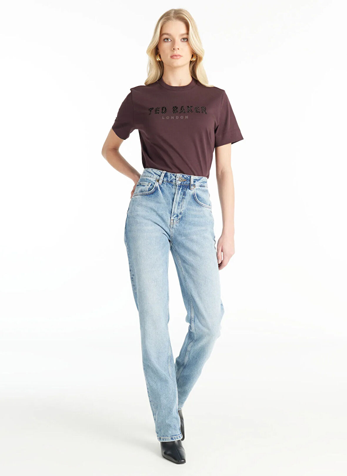Ted Baker Normal Bel Regular Straight Mavi Kadın Pantolon TBWRDN1033-1