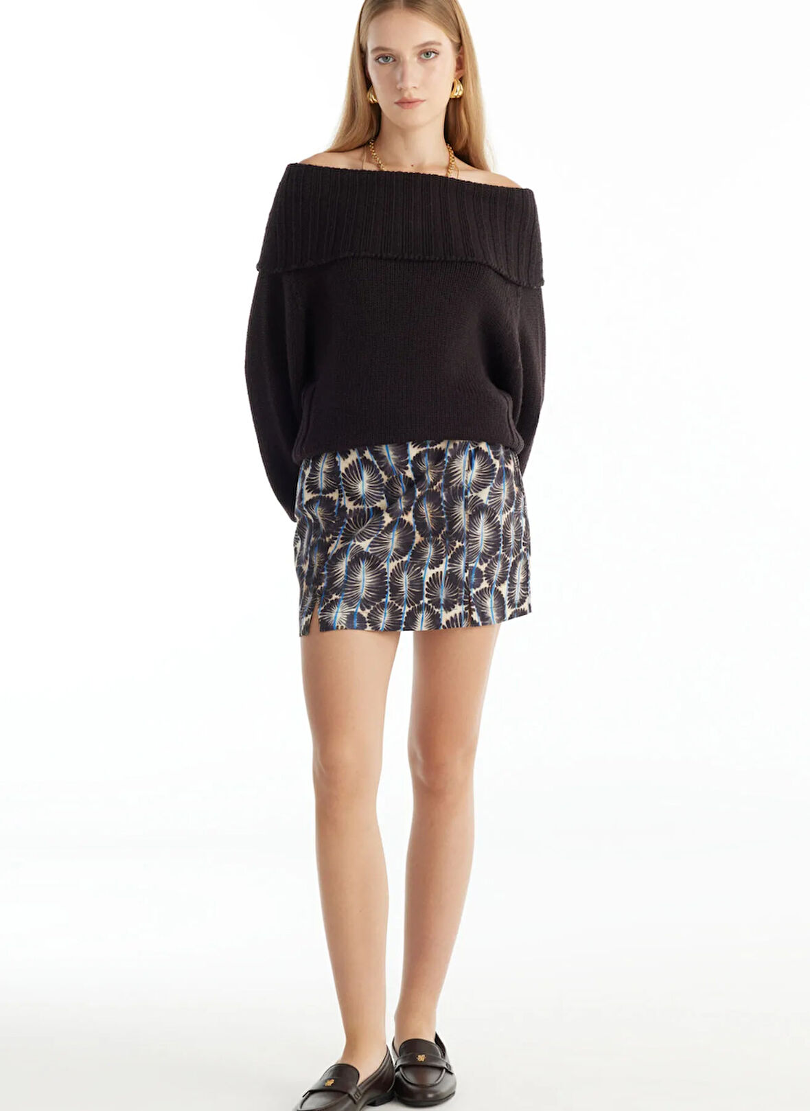 Ted Baker Normal Bel Kahve Kadın Desenli Mini Etek TBWRSK1014