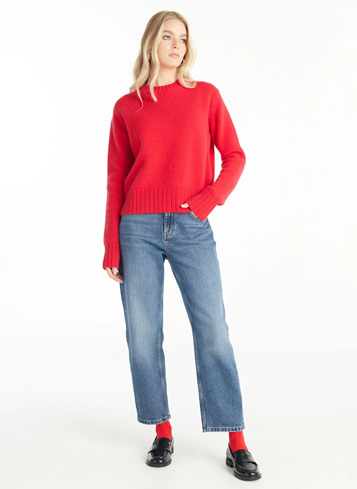 Ted Baker Normal Bel Tapered Fit Koyu Mavi Kadın Pantolon TBWRDN1036-2