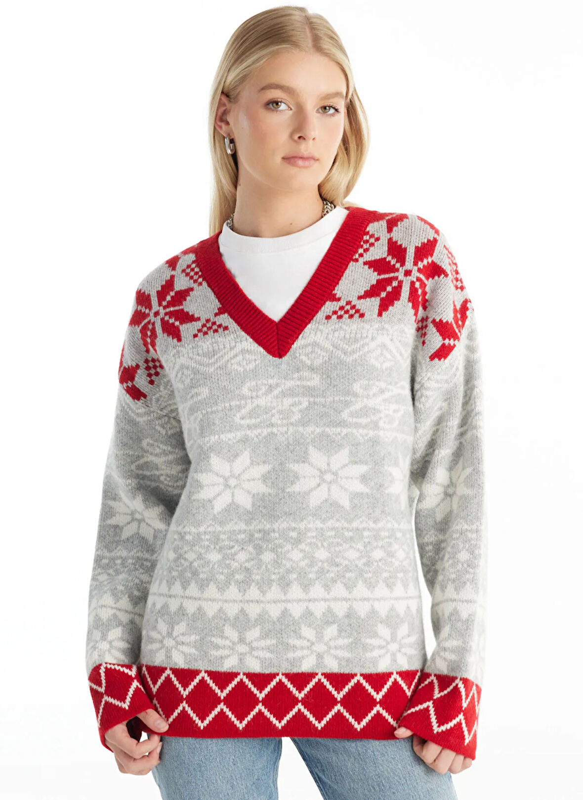 Ted Baker Bisiklet Yaka Standart Jakarlı Çok Renkli Kazak Kadın TBWRKW1022