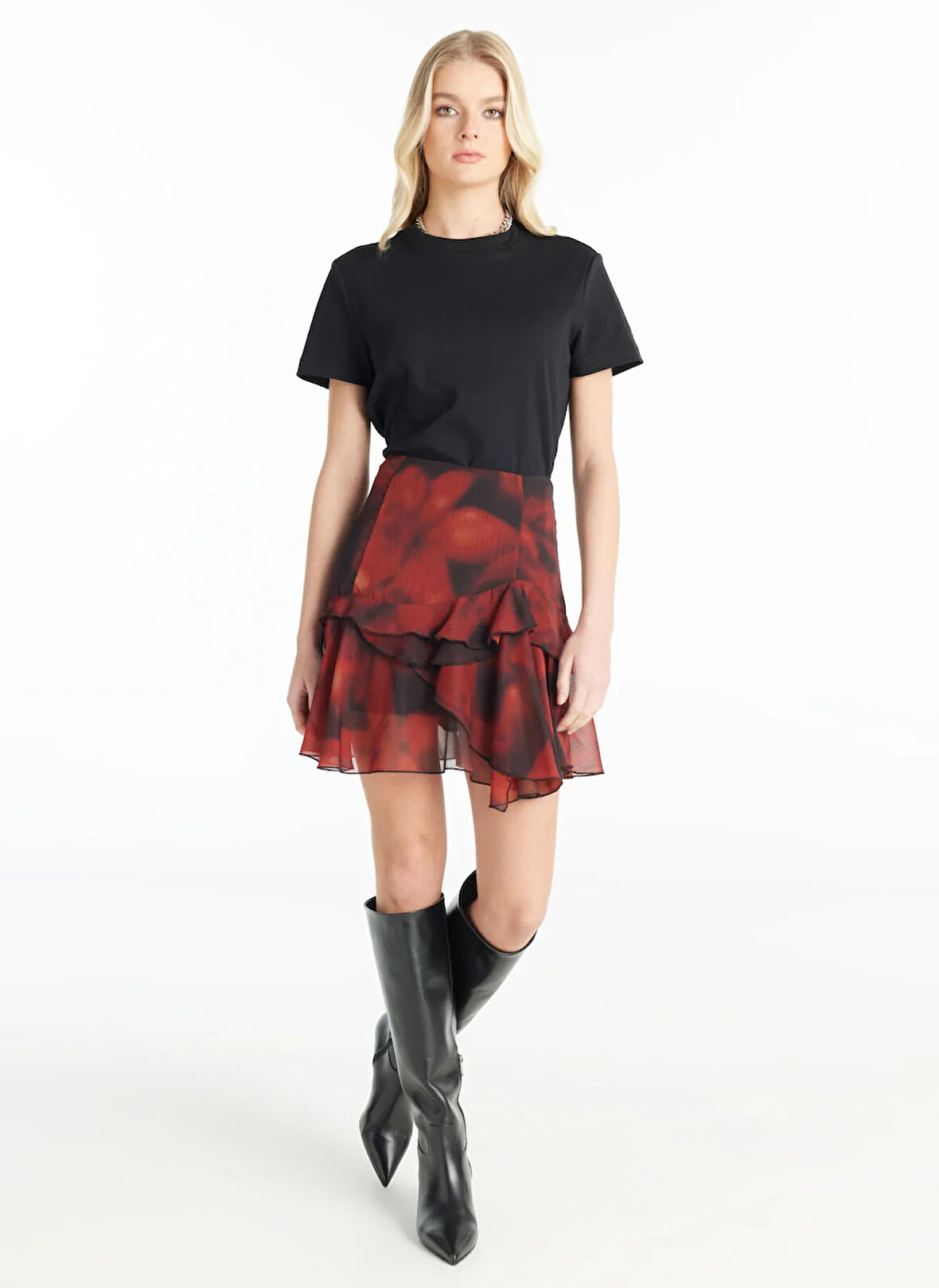 Ted Baker Normal Bel Çok Renkli Kadın Çiçek Desenli Mini Etek TBWRSK1008