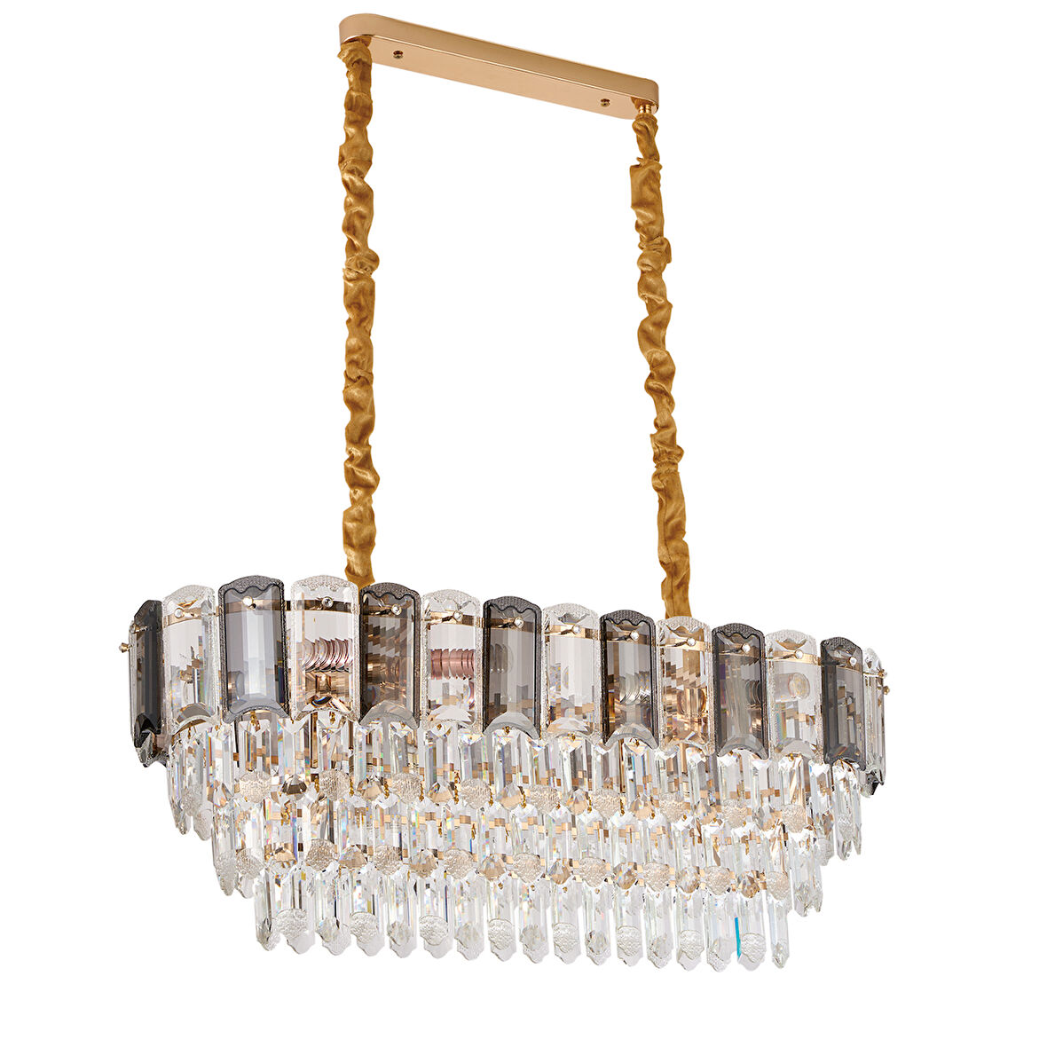 Colın 80'Lik Yemek Masası Üstü Krom Kaplamalı Kristalli Avize