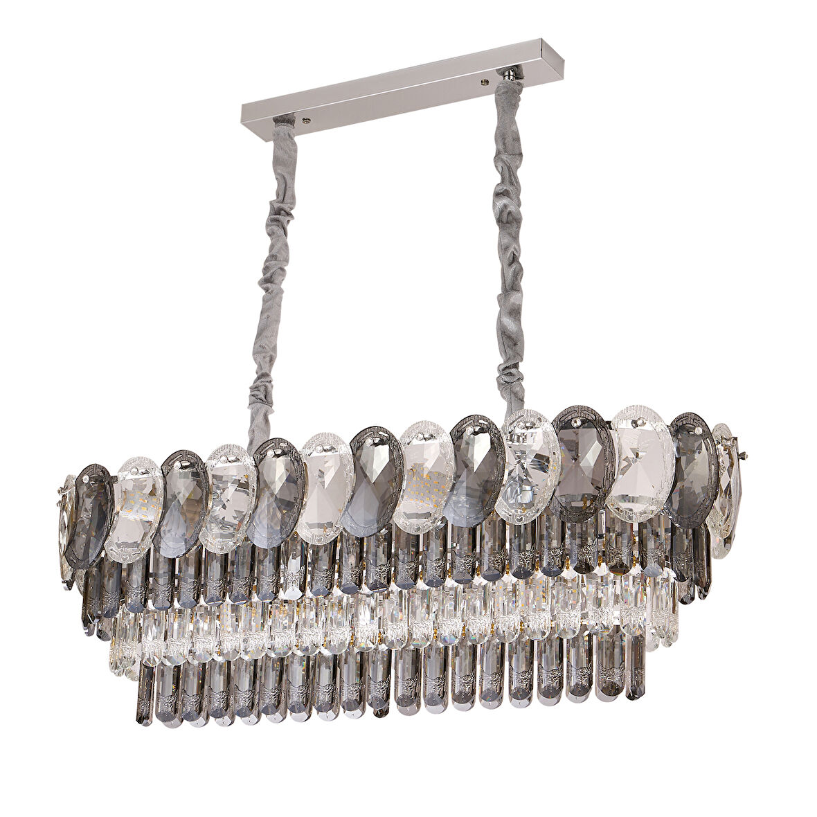 Sento 80'Lik Yemek Masası Üstü Sıralı Kristallli Avize