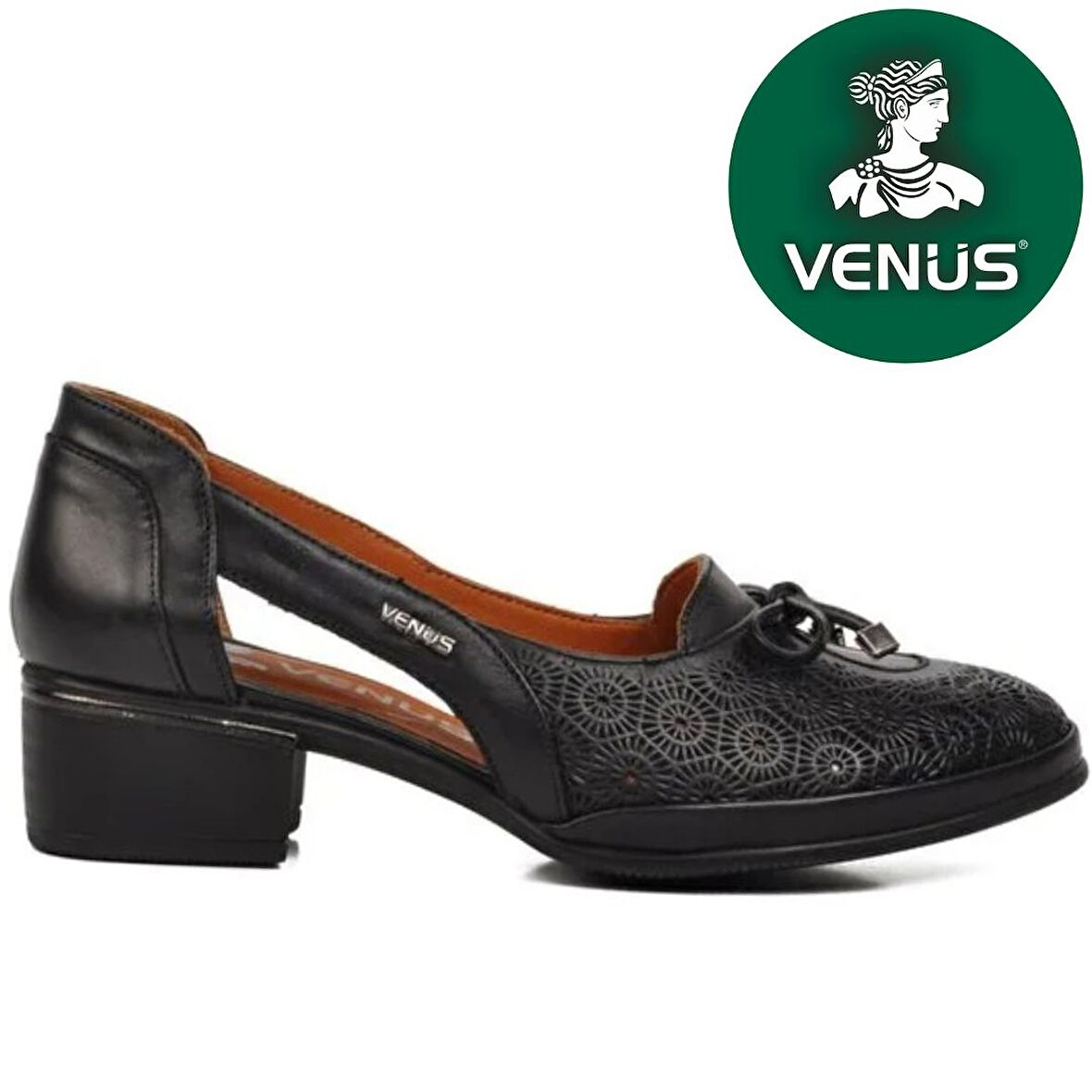 Venüs Opia Hakiki Deri Comfort Ortopedik Kadın Kısa Topuklu Ayakkabı