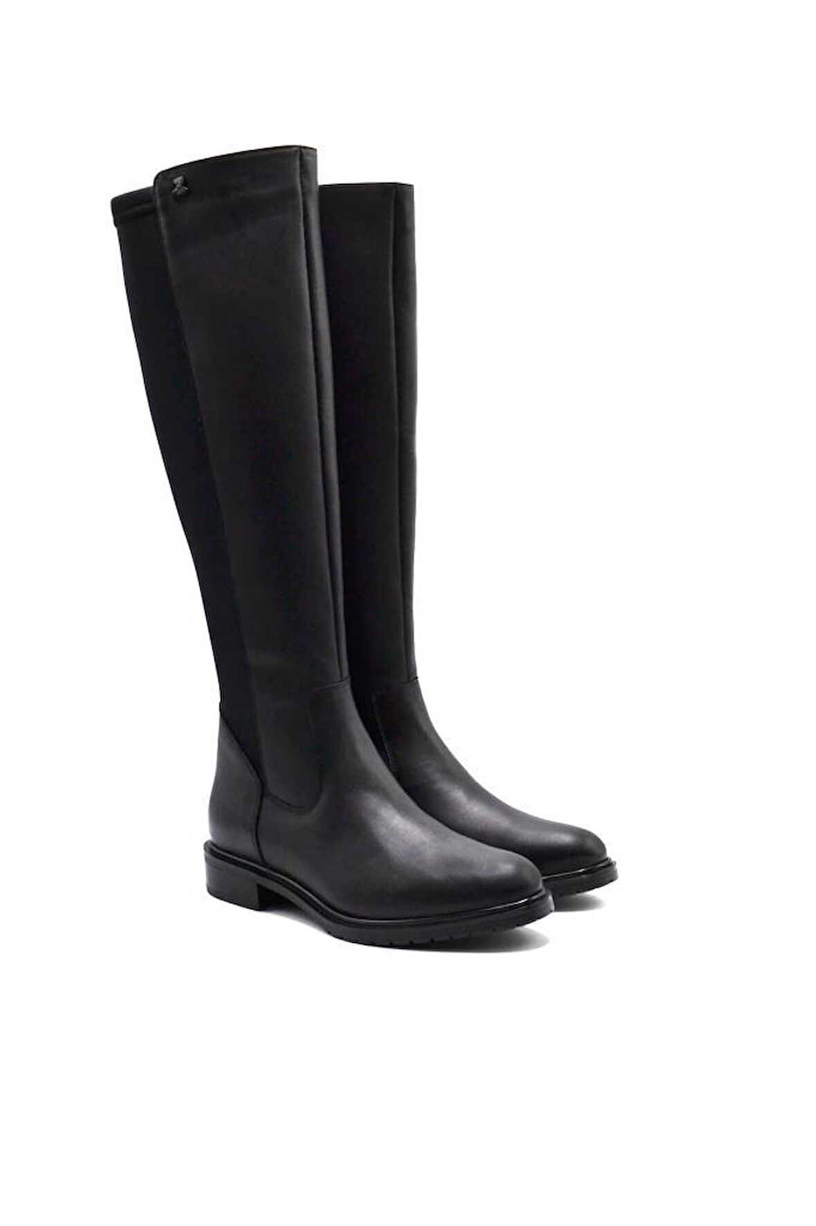 VENÜS 20711K DÜZ TOPUK STREÇ DETAYLI GÜNLÜK DERİ KADIN ÇİZME