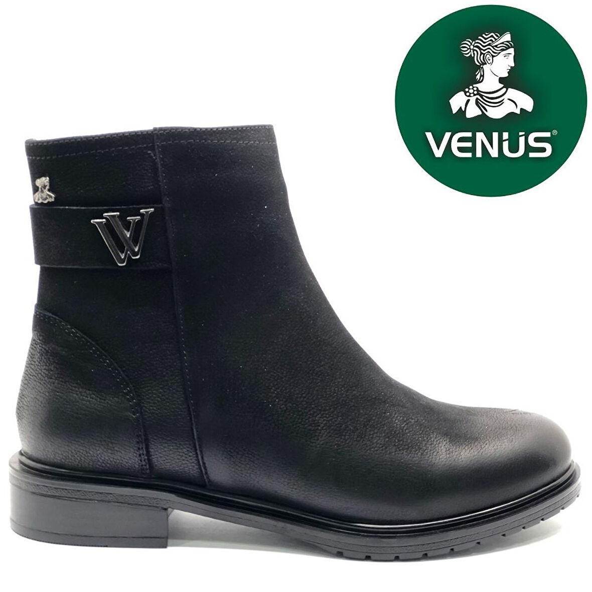 Venüs Vacca Hakiki Deri Düz Kaymaz Taban Ortopedik Kadın Bot