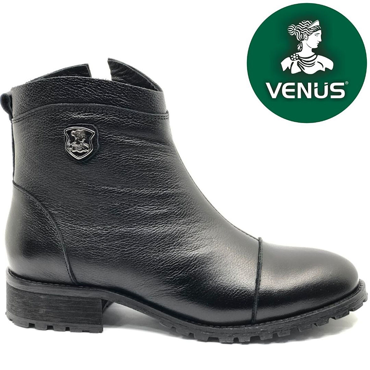 Venüs Marsel Hakiki Deri Düz Kaymaz Taban Ortopedik Kadın Bot