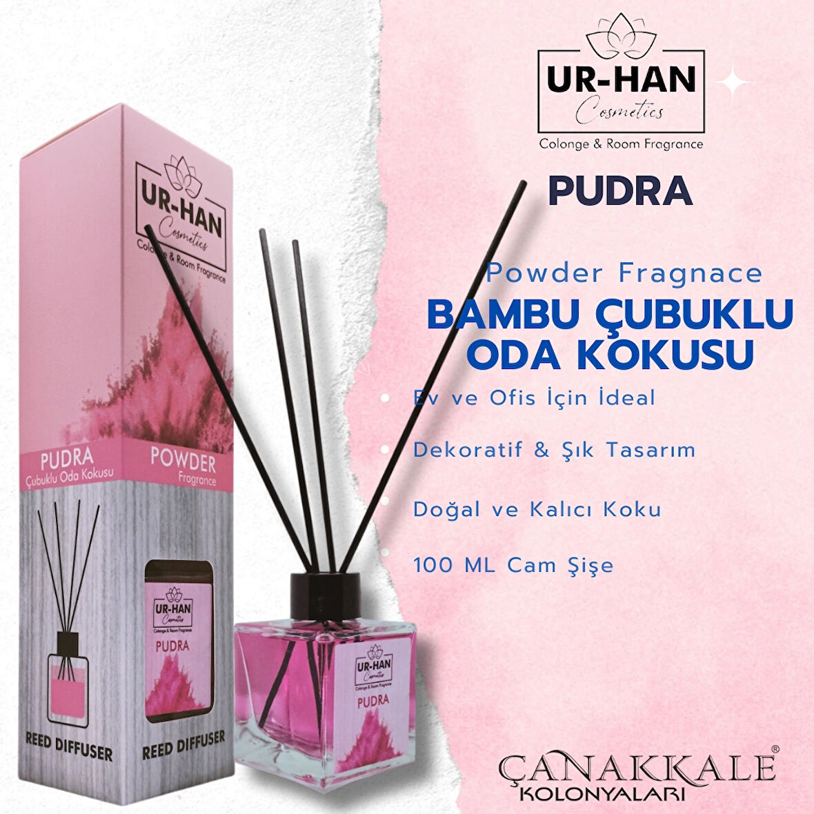 PUDRA Bambu Çubuklu Oda Kokusu 100 ML Cam Şişe