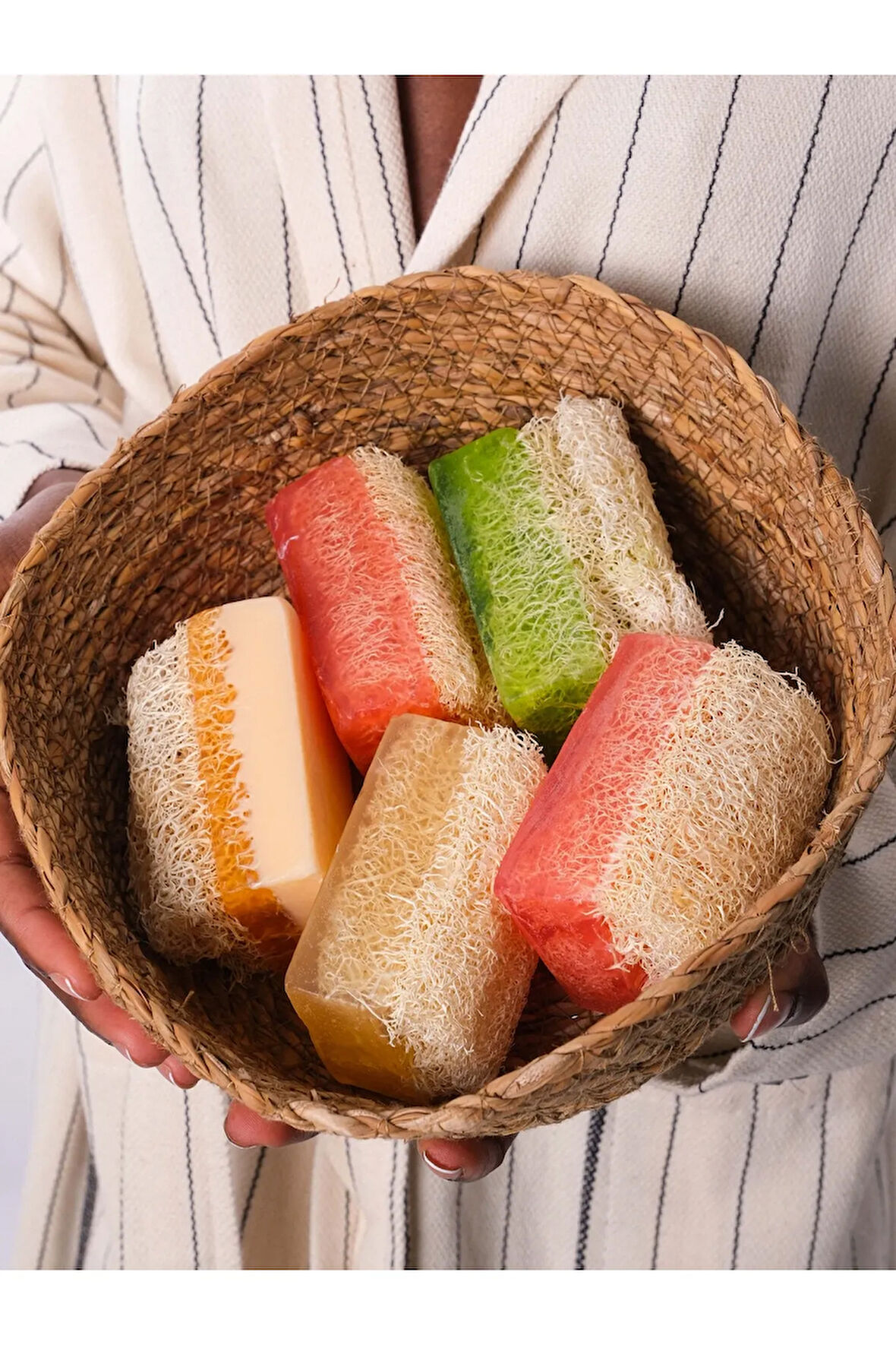 %100 Doğal Kabak Lifli Gül Sabunu 130 gr. (Hand Made)