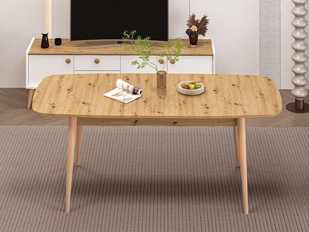 Mitra Açılır Yemek Masası - Artisan/Ahşap Ayak