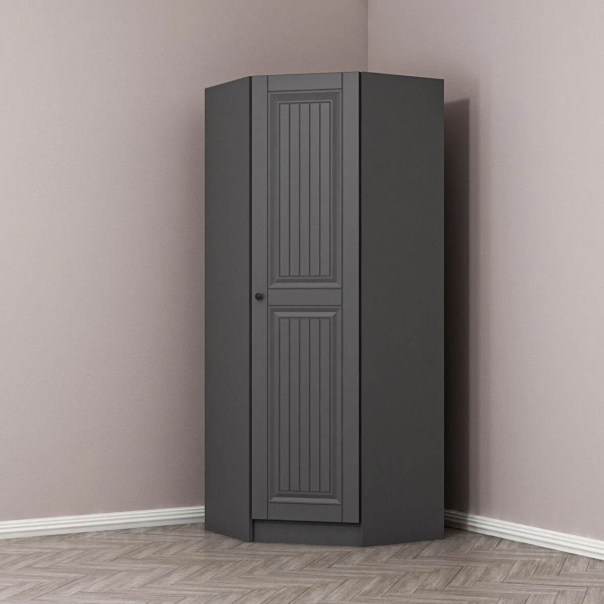 Kale 1 Kapaklı Köşe Dolap Antrasit Mebran Antrasit İlkbahar 190CM
