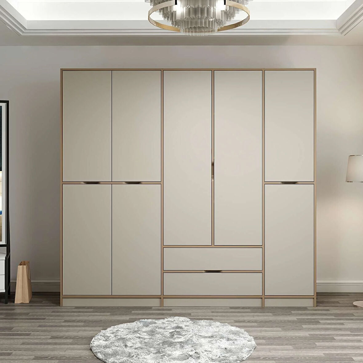 Elina 5 Kapaklı Dolap - Dore/Kumtaşı