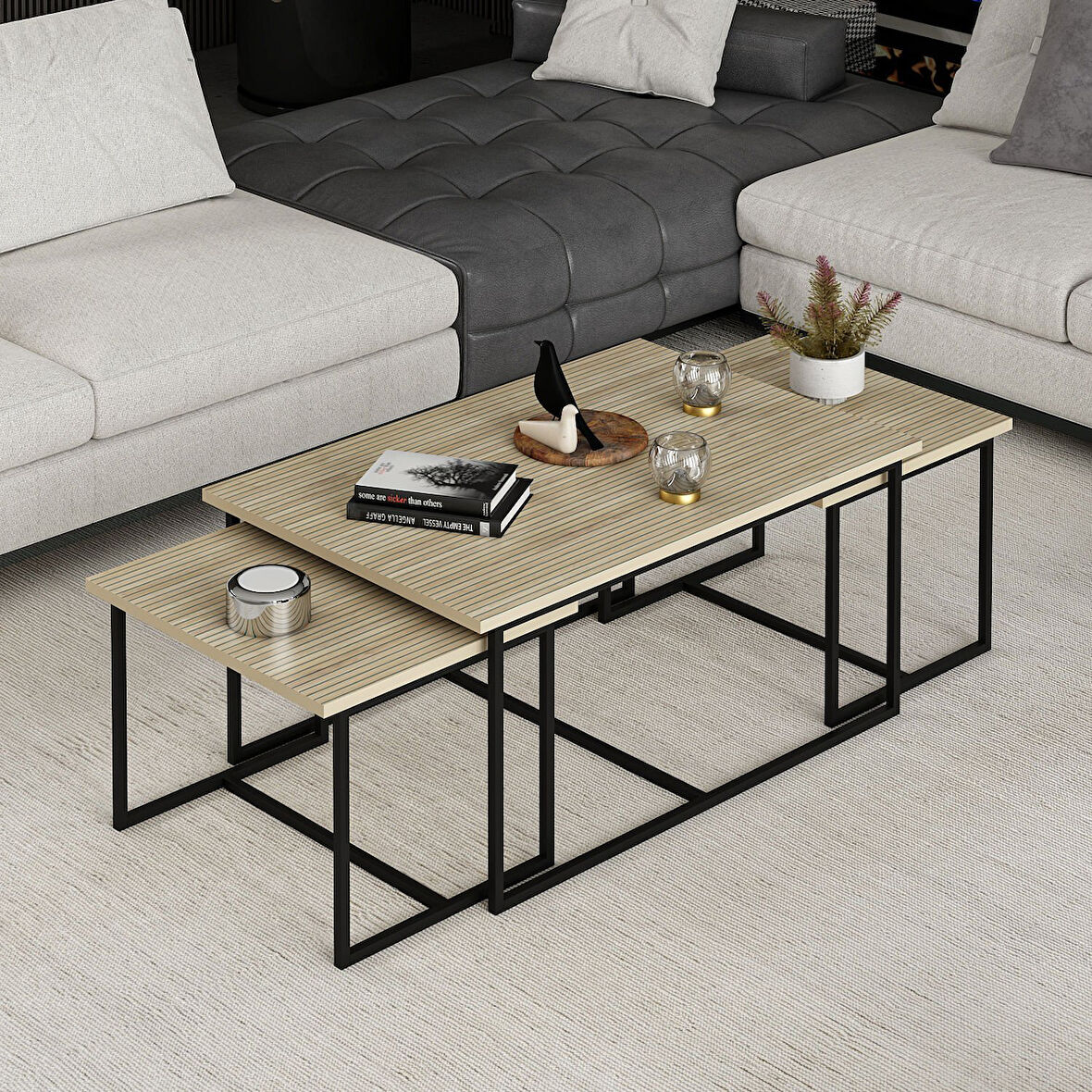 Levada 3'lü Zigonlu Sehpa - Bona