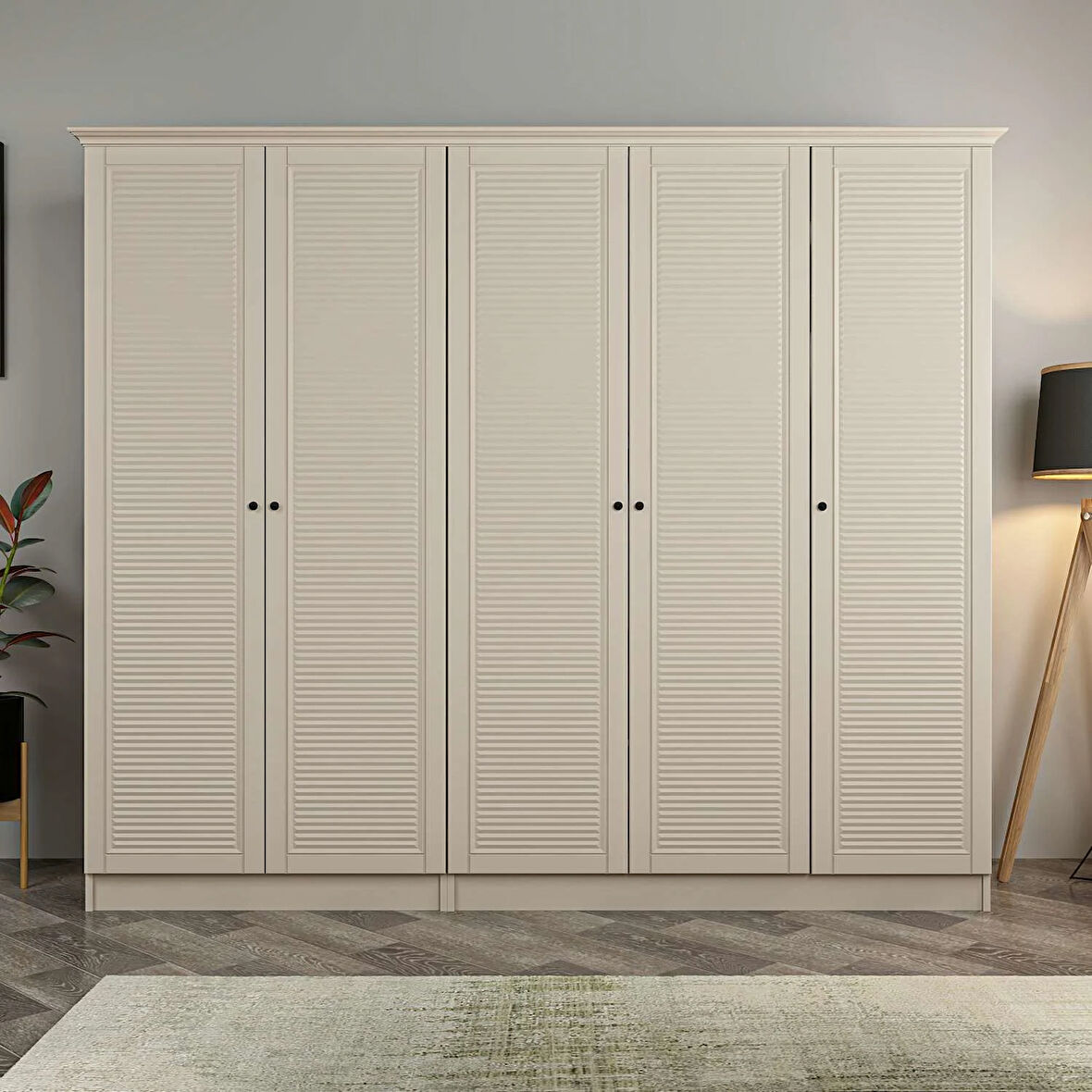 Kale 5 Kapaklı 2Ç Taçlı Dolap Kumtaşı Mebran Panjur Kumtaşı 190CM