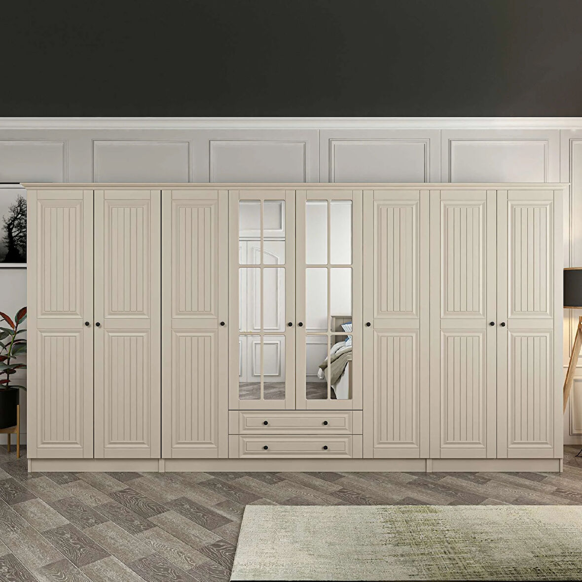 Kale 8 Kapaklı 2Ç Taçlı Dolap Kumtaşı Mebran İlkbahar Kumtaşı 210CM