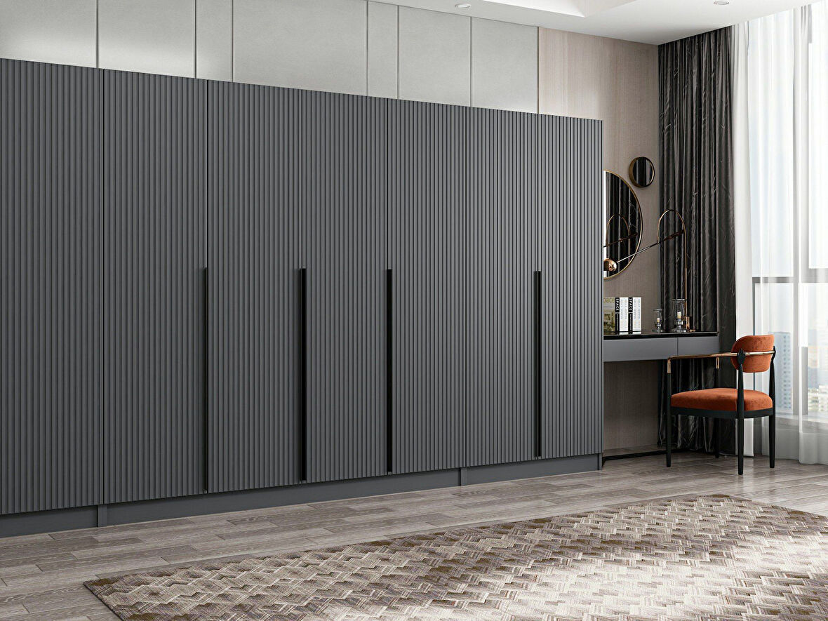 Kale Plus 8 Mebran Kapaklı 2Ç Dolap Antrasit Mebran 190CM