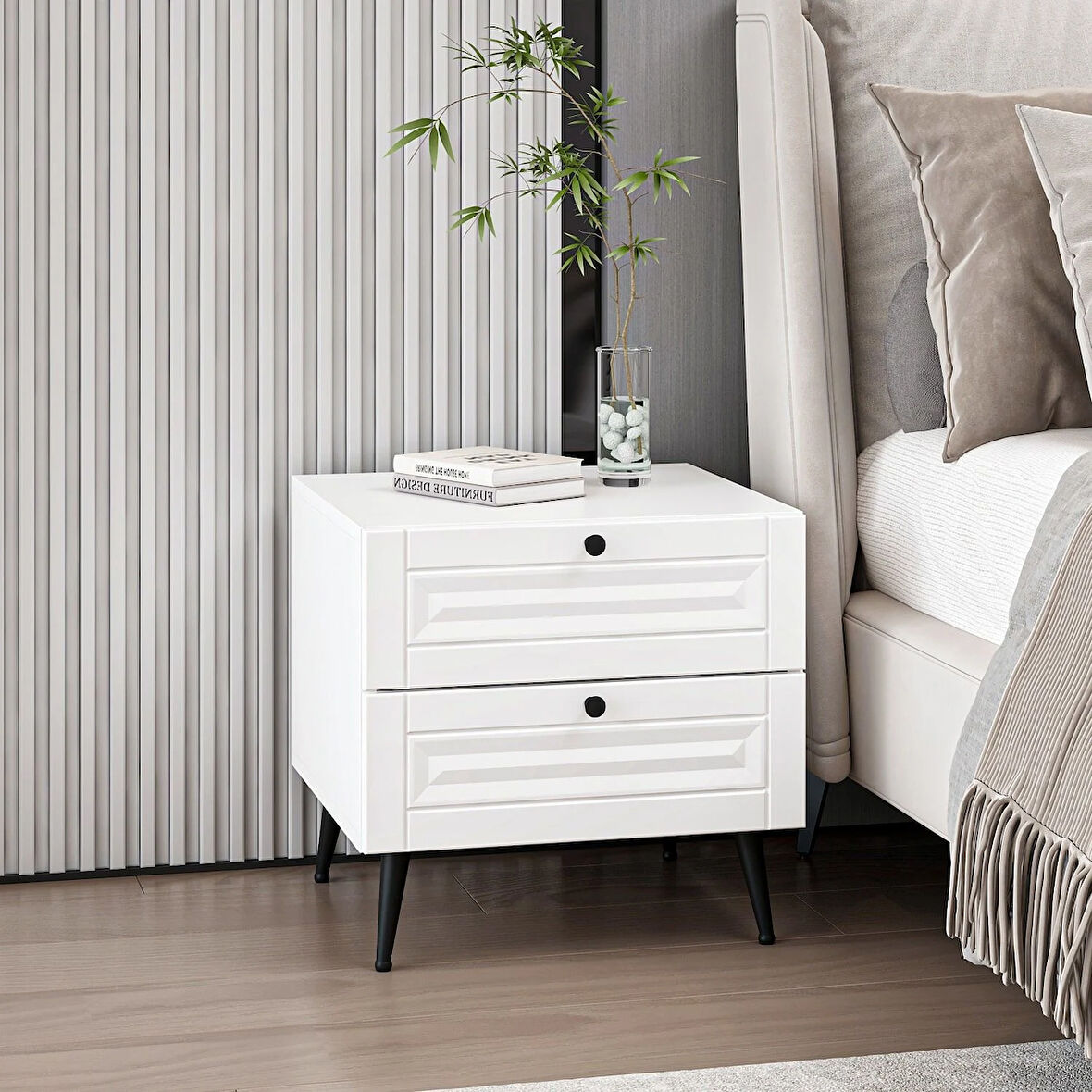 Minar Kale Komodin İlkbahar Beyaz/Beyaz