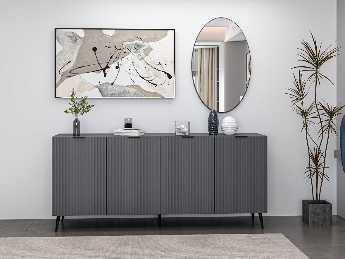 Minar Kale Aynalı Konsol Plus Antrasit/Antrasit