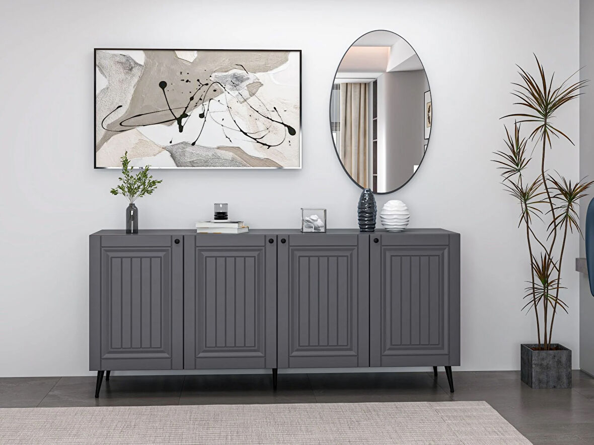 Minar Kale Aynalı Konsol İlkbahar Antrasit/Antrasit