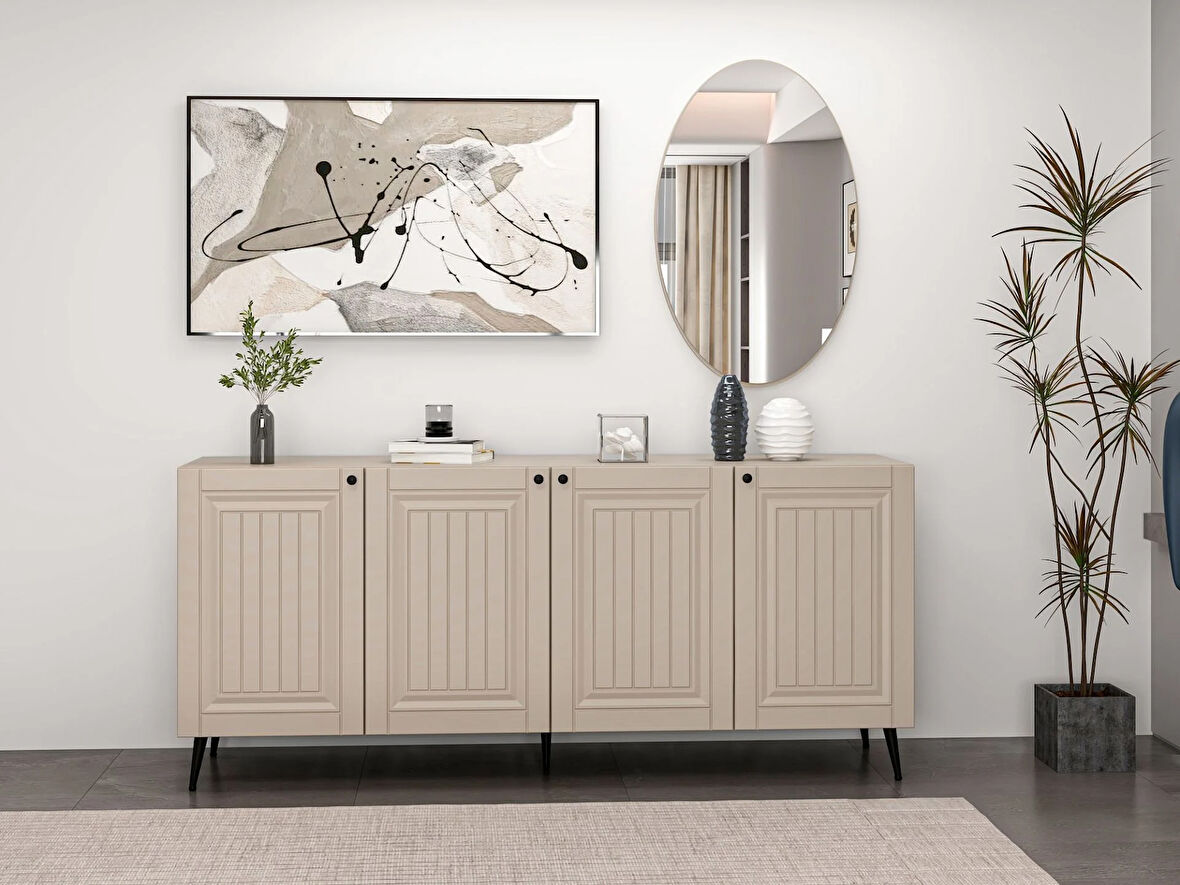 Minar Kale Aynalı Konsol İlkbahar Kumtaşı/Kumtaşı