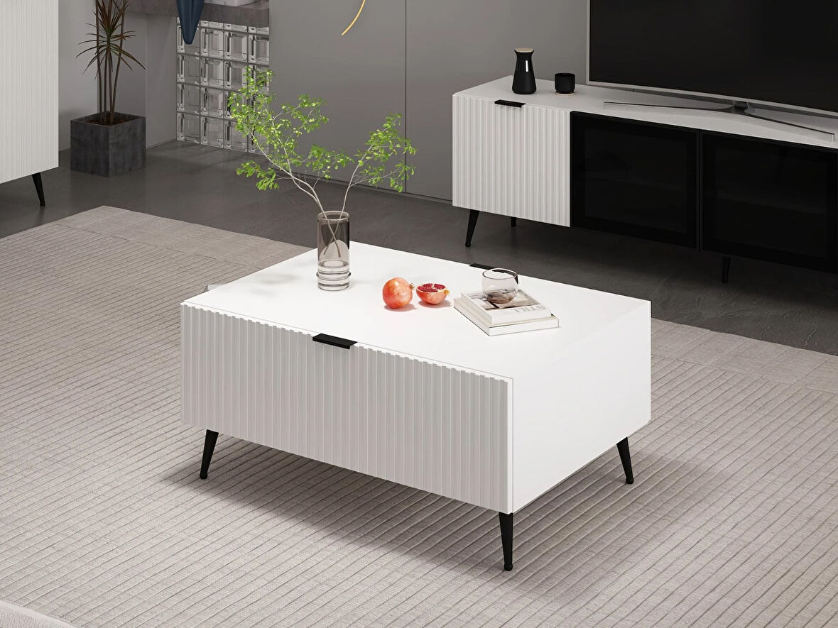 Minar Kale Orta Sehpa Plus Beyaz/Beyaz