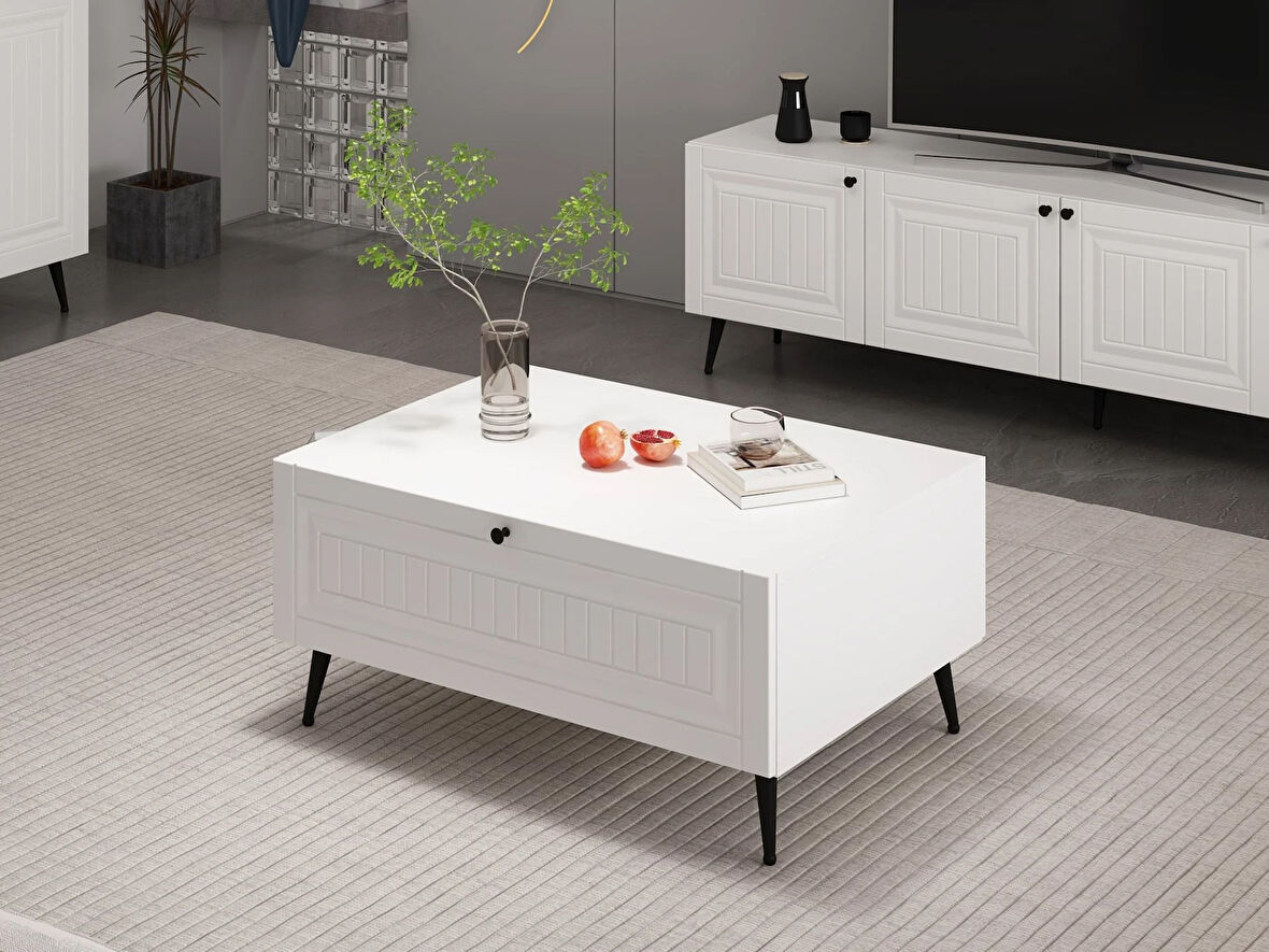 Minar Kale Orta Sehpa İlkbahar Beyaz/Beyaz