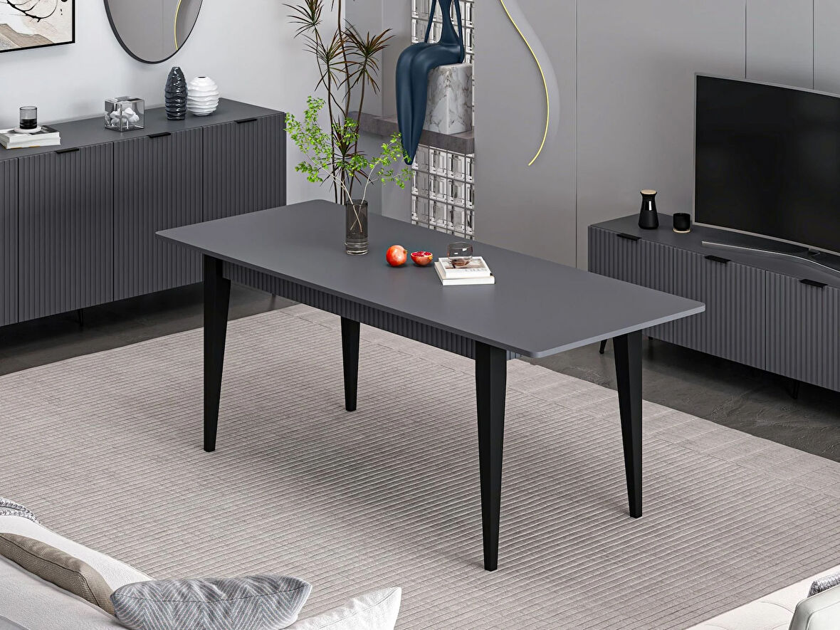 Minar Kale Plus Açılır Yemek Masası Antrasit/Antrasit