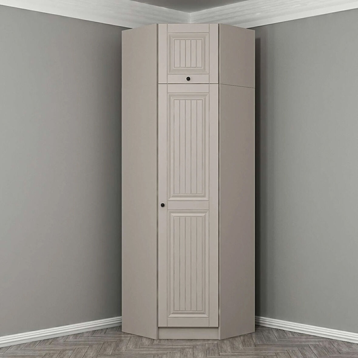 Kale 1 Kapaklı Köşe Dolap + Yüklük Kumtaşı Mebran İlkbahar 235CM