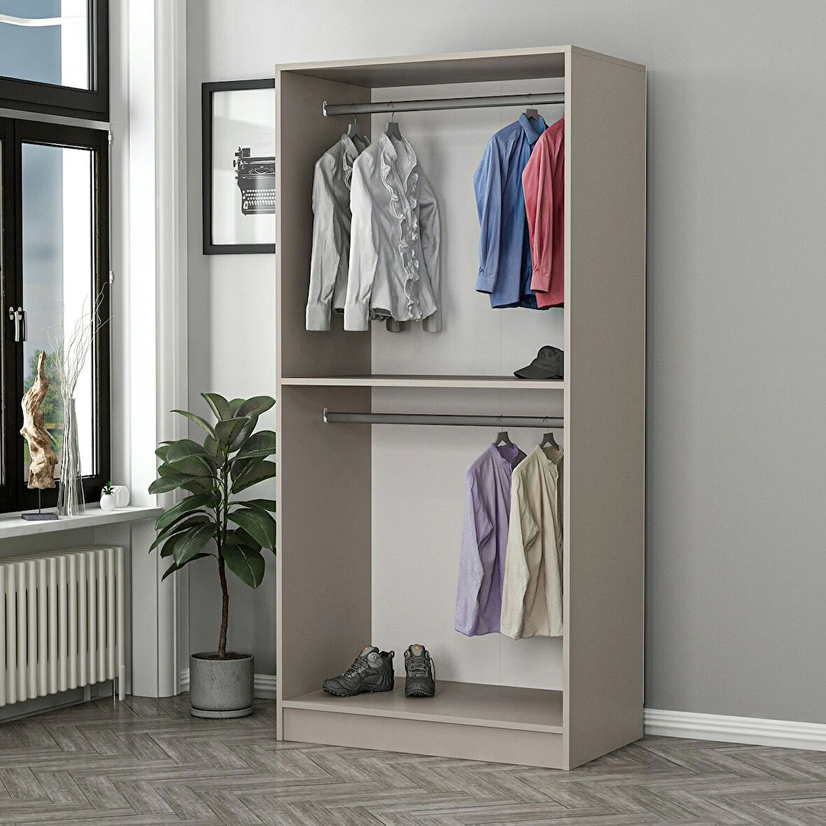 Kale 2 Bölmeli Giyinme Dolabı Kumtaşı 190CM