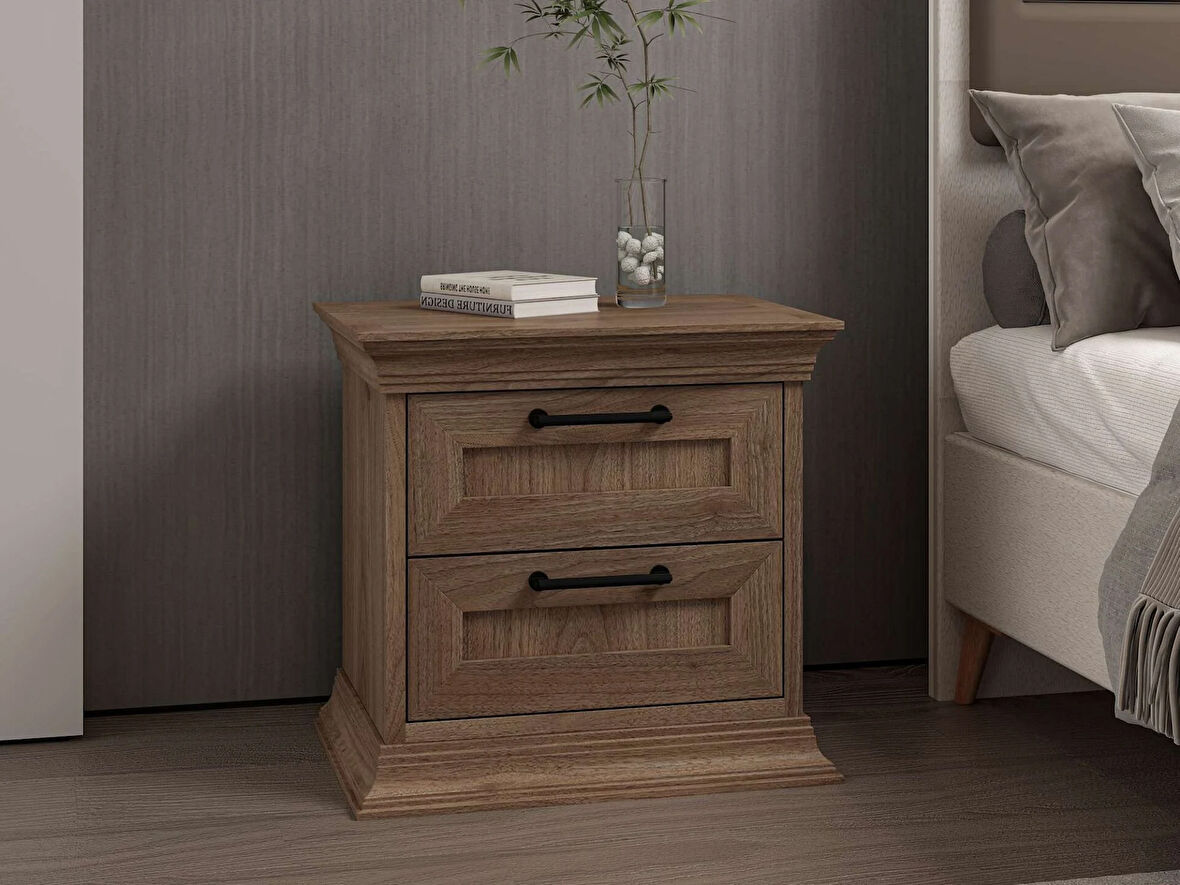 Retro 2 Çekmeceli Komodin - Rahle Ceviz