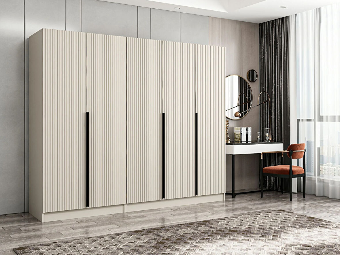 Kale Plus 5 Mebran Kapaklı 2 Çekmeceli Dolap Kumtaşı Mebran 190CM