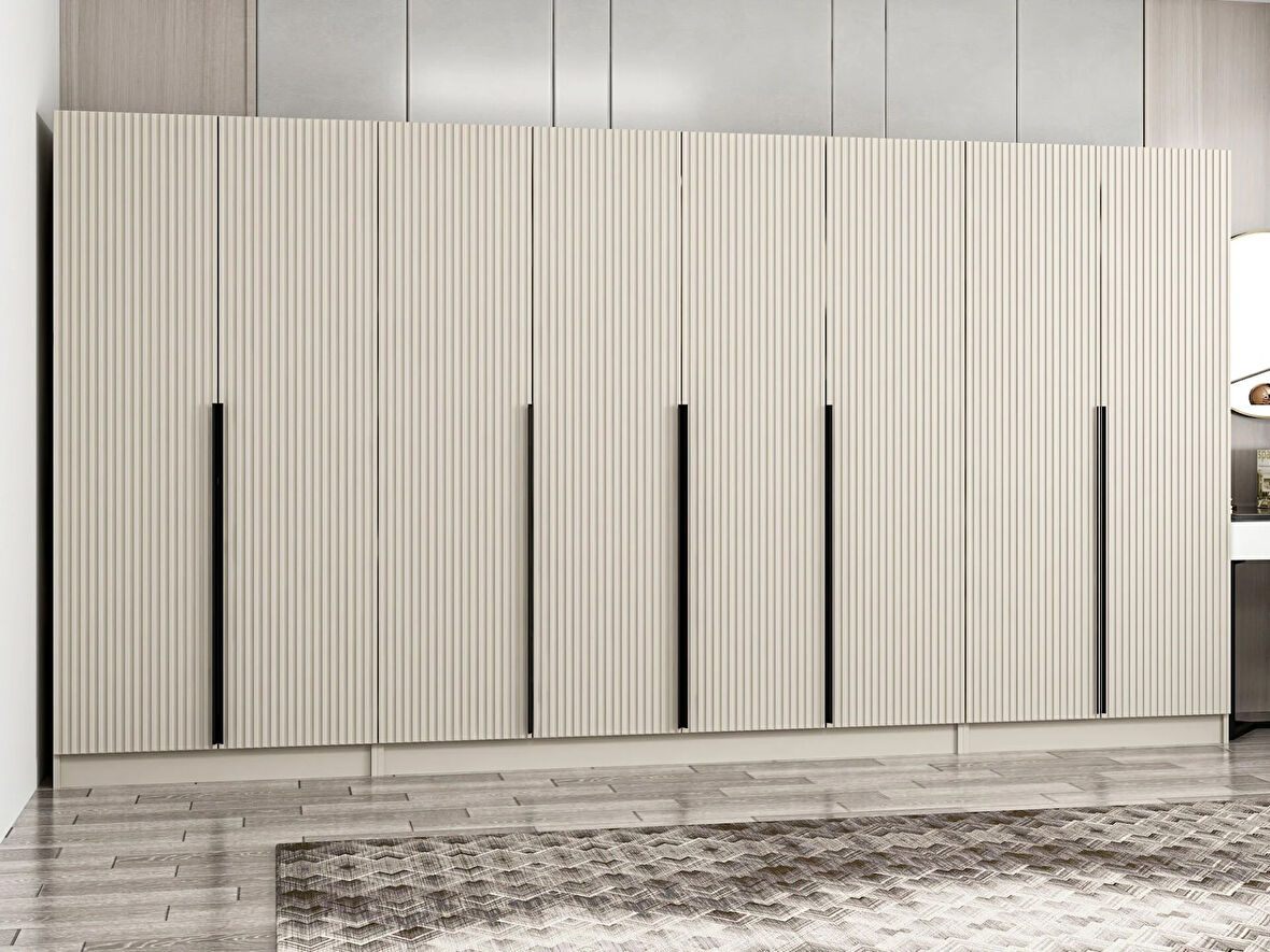 Kale Plus 8 Mebran Kapaklı 2 Çekmeceli Dolap Kumtaşı Mebran 190CM