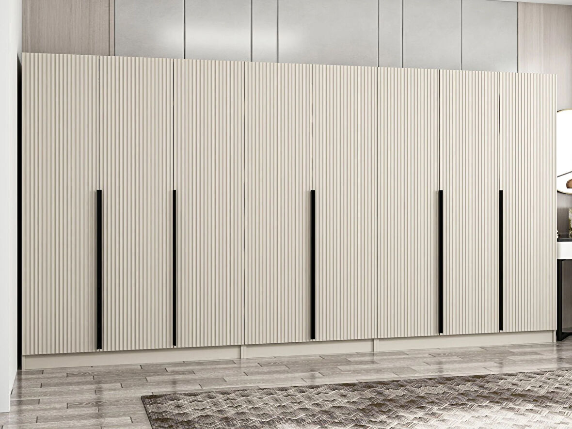 Kale Plus 8 Mebran Kapaklı 4 Çekmeceli Dolap Kumtaşı Mebran 210CM