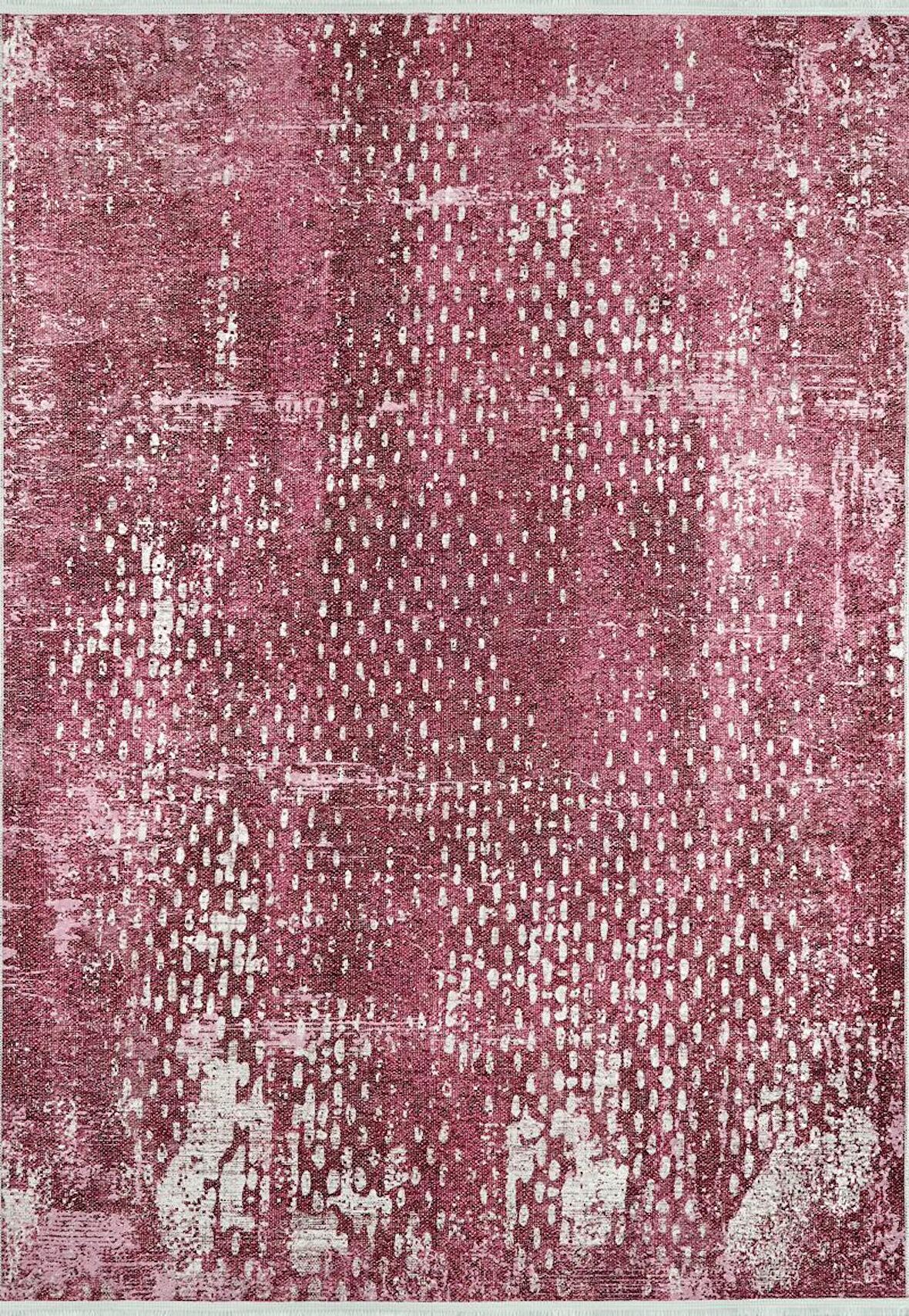 Modern Bordo Dijital Baskı Yıkanabilir Hipoalerjenik Kaymaz Taban Halı Yolluk